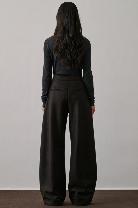 Pantalon Gibson - Vert Ébène - Laine - Femme