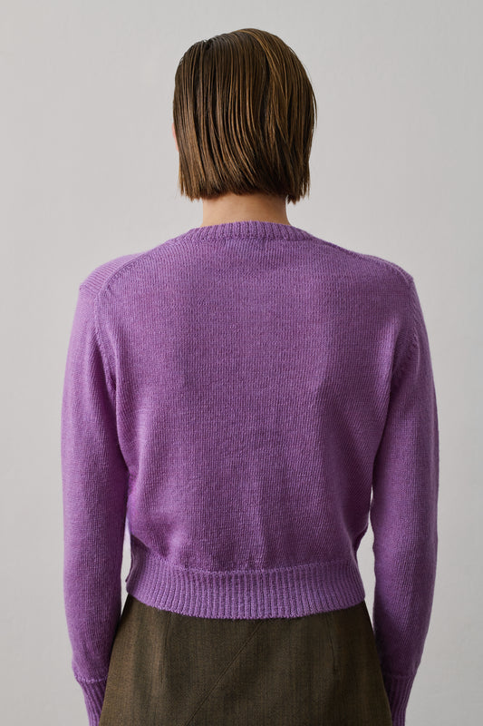 Cardigan Griffith - Lilas - Laine - Femme