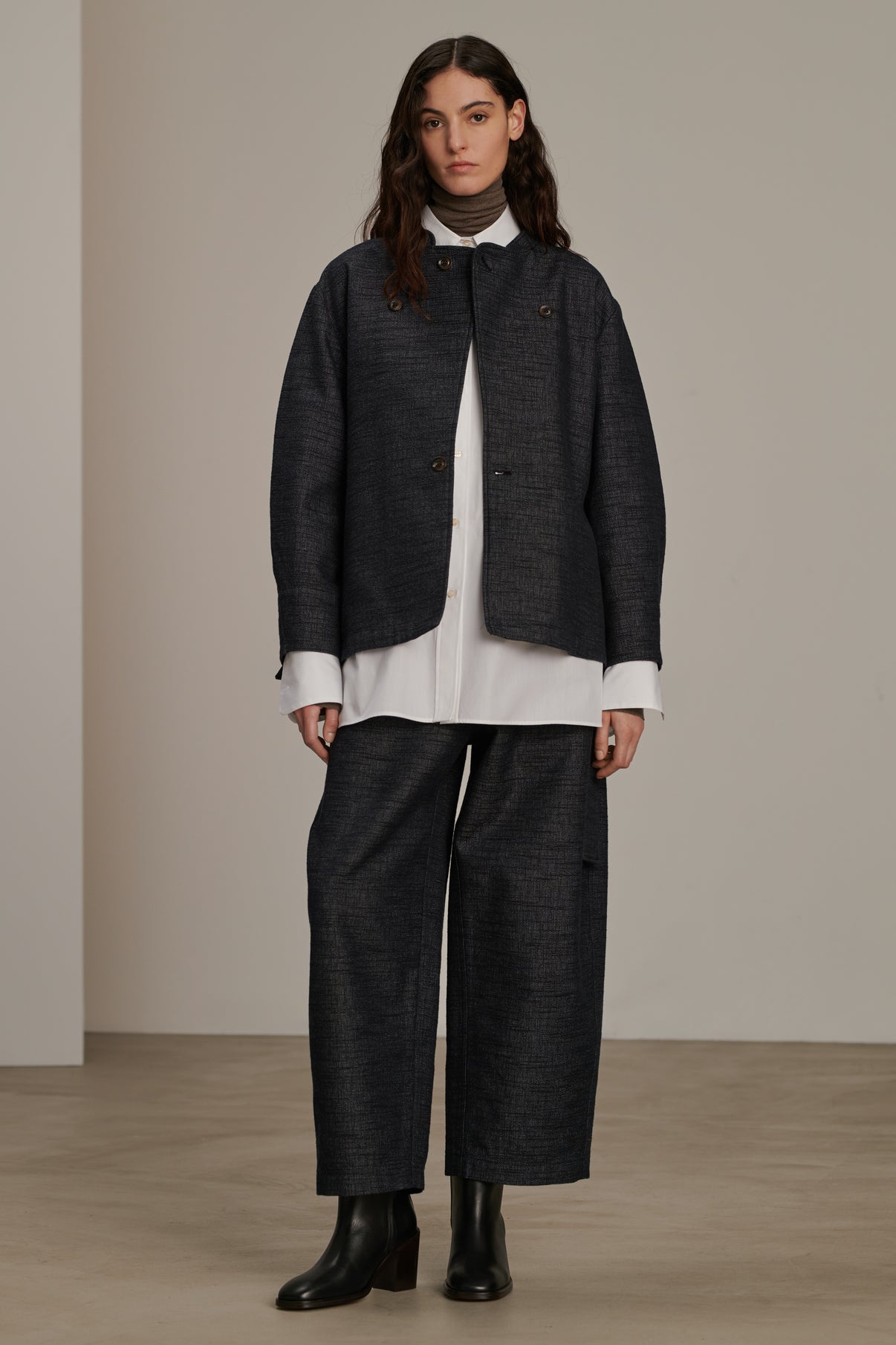 Pantalon Clovis - Bleu Nuit Chiné - Coton - Femme vue 4