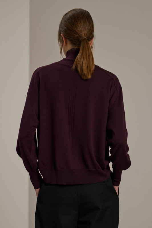 Pull Nord - Aubergine - Laine - Femme